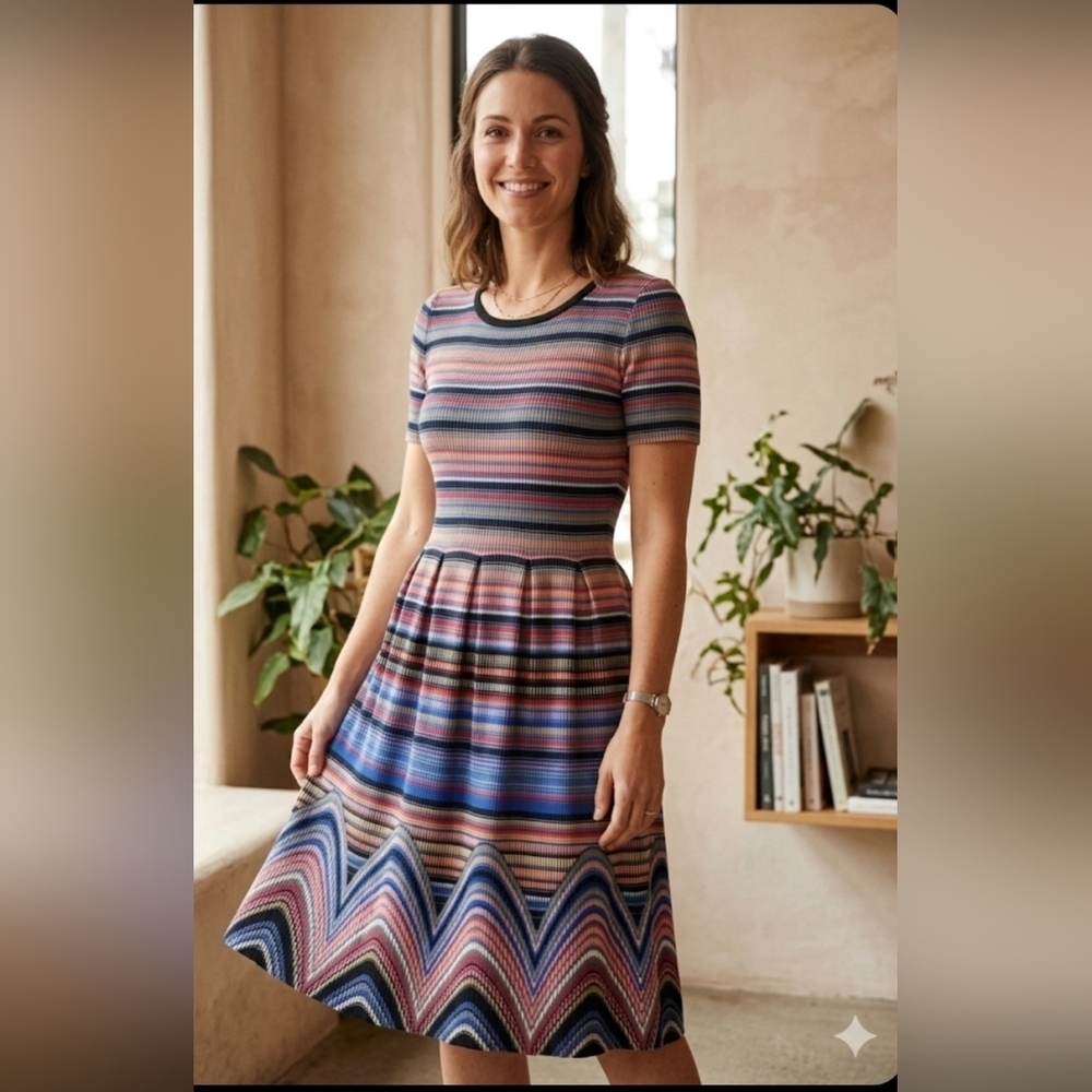 LuLaRoe Colorful Striped Midi Dress